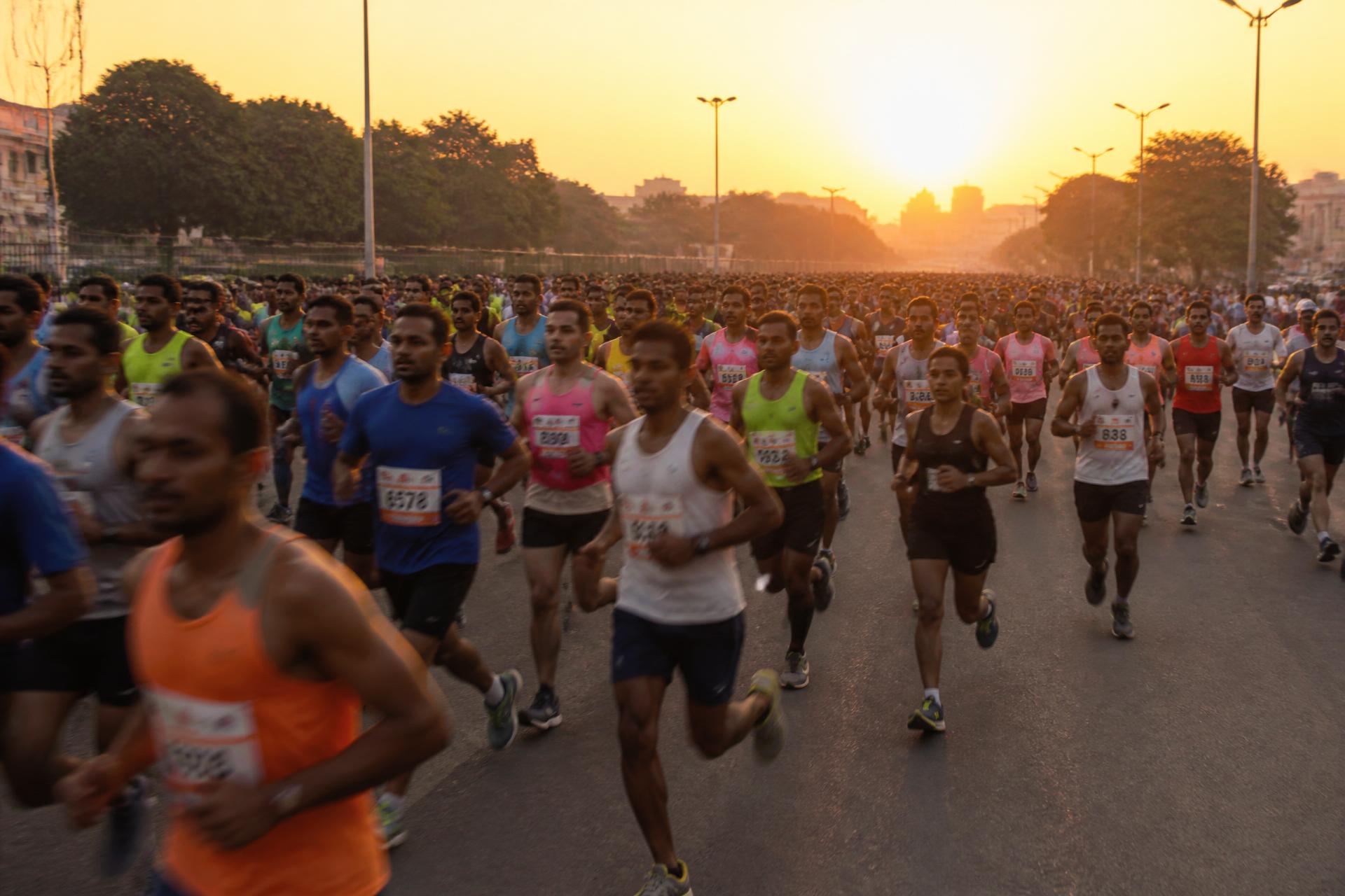 Runners on the coastal route